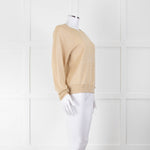 Elizabeth & James Gold Fine Knit Round Neck Jumper