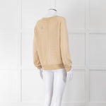 Elizabeth & James Gold Fine Knit Round Neck Jumper