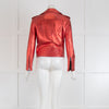 Zadig & Volatire Red Metallic Biker Jacket