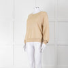 Elizabeth & James Gold Fine Knit Round Neck Jumper