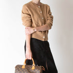 &DAUGHTER Ada Geelong Crewneck Cardigan In Brown Sugar Camel