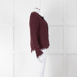 Iro Burgundy Boucle Unlined Jacket