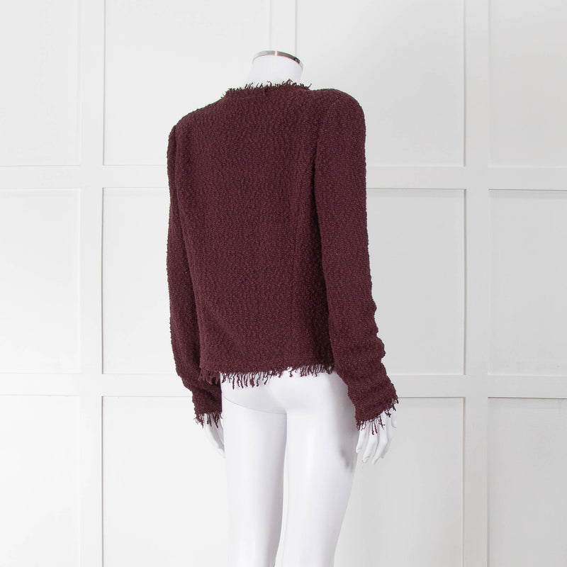 Iro Burgundy Boucle Unlined Jacket