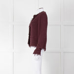 Iro Burgundy Boucle Unlined Jacket