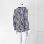 Amina Rubinacci Blue Crochet Sequin Knit Cardigan