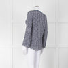 Amina Rubinacci Blue Crochet Sequin Knit Cardigan