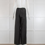 Toteme Black Linen Wide Leg Trousers