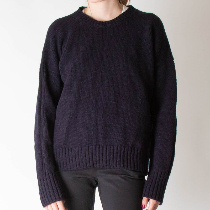 &DAUGHTER Rooska Lambswool Crewneck In Navy Blue