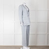 Peserico Pale Blue Check Linen Blazer