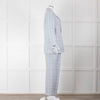 Peserico Pale Blue Check Linen Blazer