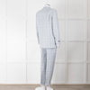 Peserico Pale Blue Check Linen Blazer