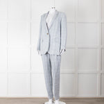 Peserico Pale Blue Check Linen Blazer