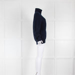 &DAUGHTER Enda Ribbed Jacket In Navy Blue