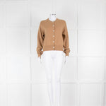 &DAUGHTER Ada Geelong Crewneck Cardigan In Brown Sugar Camel