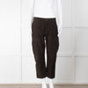 Vince Dark Khaki Corduroy Utility Style Trousers