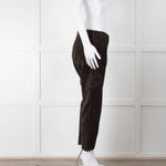 Vince Dark Khaki Corduroy Utility Style Trousers