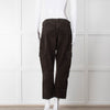 Vince Dark Khaki Corduroy Utility Style Trousers