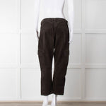 Vince Dark Khaki Corduroy Utility Style Trousers