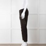 Vince Dark Khaki Corduroy Utility Style Trousers