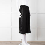 Maje Black Tailored Long Shorts with Satin Side Stripe