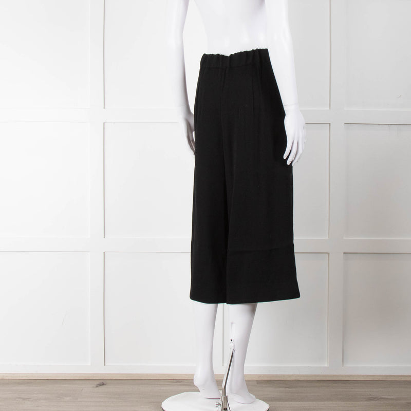 Maje Black Tailored Long Shorts with Satin Side Stripe