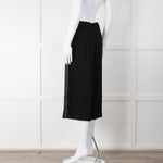 Maje Black Tailored Long Shorts with Satin Side Stripe