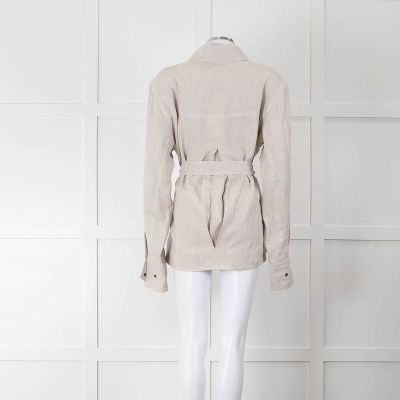 Art School Oatmeal Belted Safari Jacket