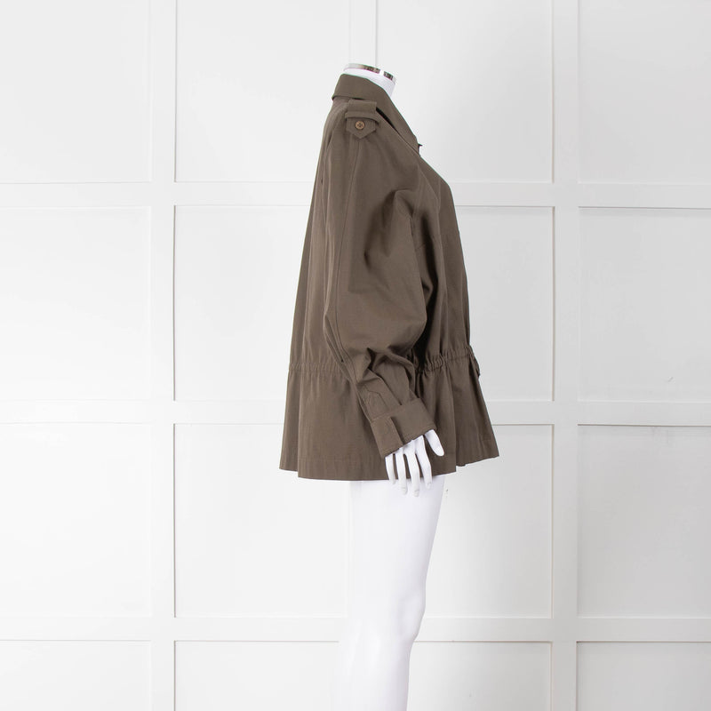 Raey Khaki Short Drawstring Waist Cotton Jacket