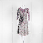 Etro Cream Black Pink Paisley Ruched Front Dress