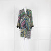 Etro Green Blue Yellow Sheer Long Sleeved Mini Dress