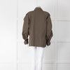 Raey Khaki Short Drawstring Waist Cotton Jacket