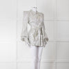 The Vampires Wife Silver Bespoke Lame Suit Top