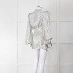 The Vampires Wife Silver Bespoke Lame Suit Top