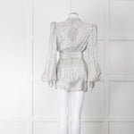 The Vampires Wife Silver Bespoke Lame Suit Top