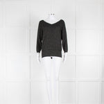 Jumper 1234 Black Metallic Thread Cashmere V Neck Jumper