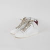 Zadig & Voltaire White Red Lightening  Bolt High Top Sneakers