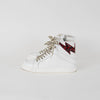 Zadig & Voltaire White Red Lightening  Bolt High Top Sneakers