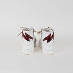 Zadig & Voltaire White Red Lightening  Bolt High Top Sneakers