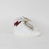 Zadig & Voltaire White Red Lightening  Bolt High Top Sneakers