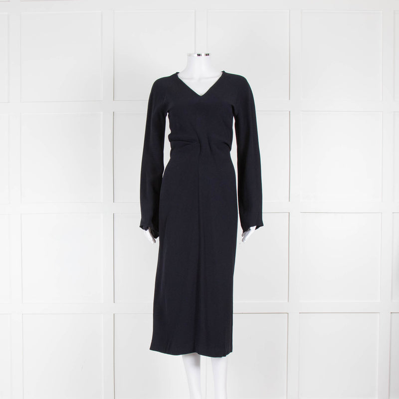 Raey Navy V Neck Long Day Dress