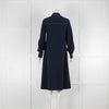 CO Navy Dress With White Stitching & Button Front