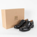 Miu Miu X Church's Black Leather Lace Up Brogue Shoes