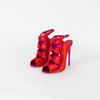 Tom Ford Red Velvet Fuchsia Metallic Heeled Sandals