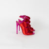 Tom Ford Red Velvet Fuchsia Metallic Heeled Sandals