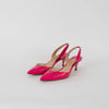 Paul Andrew Hot Pink Patent Pointed Toe Kitten Heels