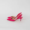 Paul Andrew Hot Pink Patent Pointed Toe Kitten Heels