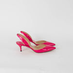 Paul Andrew Hot Pink Patent Pointed Toe Kitten Heels