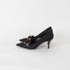 Gucci Vintage Princy Black Canvas Monogram Pointed Toe Heels