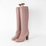 Valentino Rockstud Blush Pink Knee High Boots