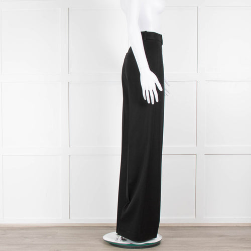 Nili Lotan Black Arielle Gabardine Wool Trousers